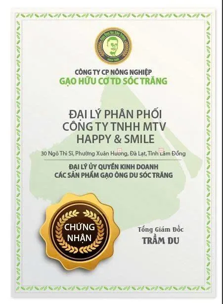 Official Distributor Confirmation Certificate